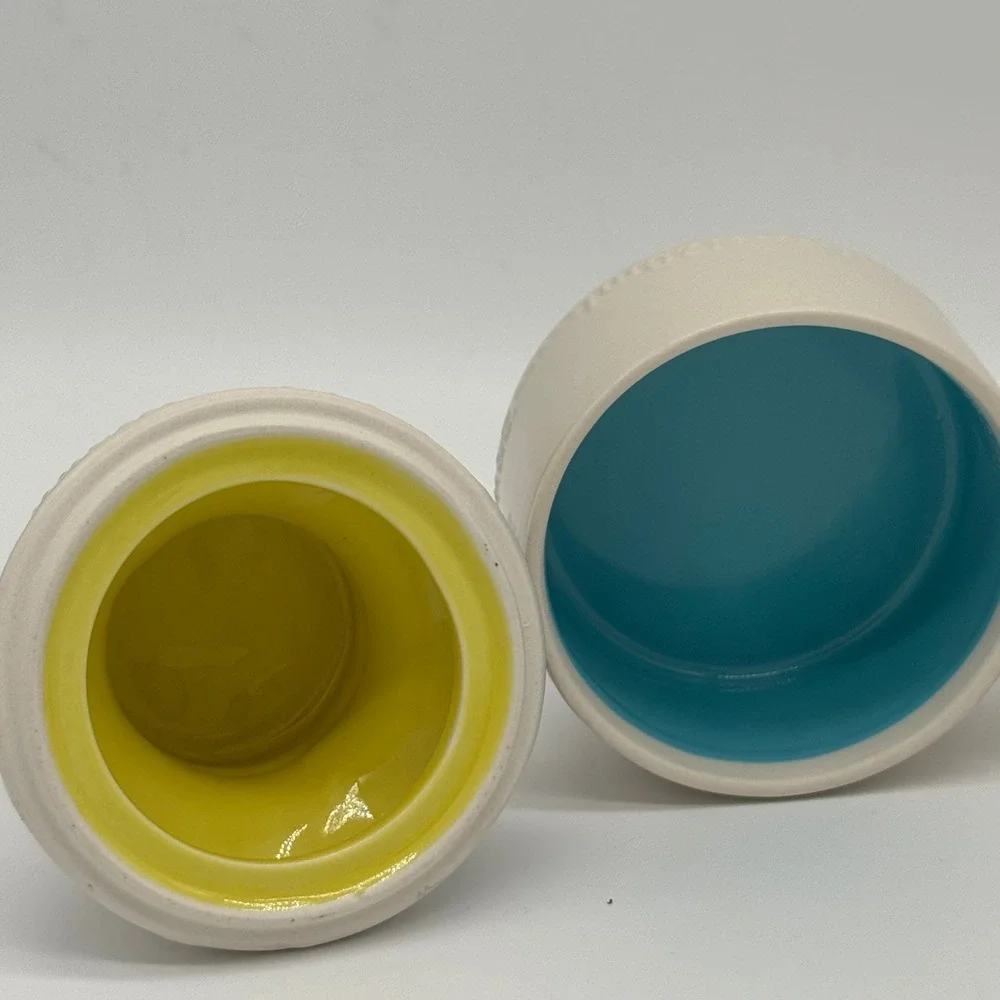 M Costa Ceramic Milk Bottle Measuring Cups Set 4 Pc Teal Threshold Style